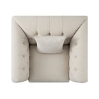 Ashby Chesterfield Armchair, Oatmeal Chenille