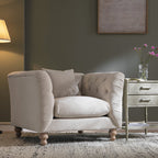 Ashby Chesterfield Armchair, Oatmeal Chenille