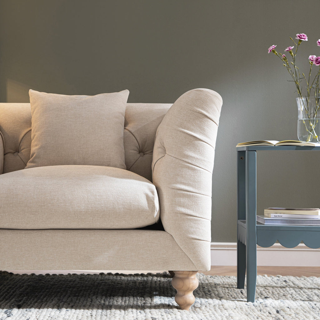 Ashby Chesterfield Armchair, Oatmeal Chenille