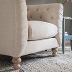 Ashby Chesterfield Armchair, Oatmeal Chenille