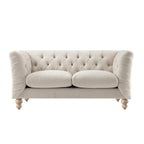Ashby Chesterfield 2-Seater Sofa, Oatmeal Chenille