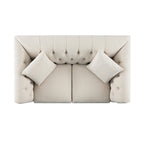 Ashby Chesterfield 2-Seater Sofa, Oatmeal Chenille