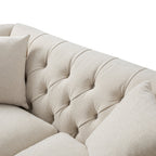 Ashby Chesterfield 2-Seater Sofa, Oatmeal Chenille