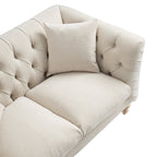 Ashby Chesterfield 2-Seater Sofa, Oatmeal Chenille