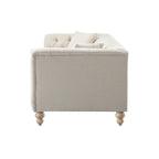 Ashby Chesterfield Large 3-Seater Sofa, Oatmeal Chenille