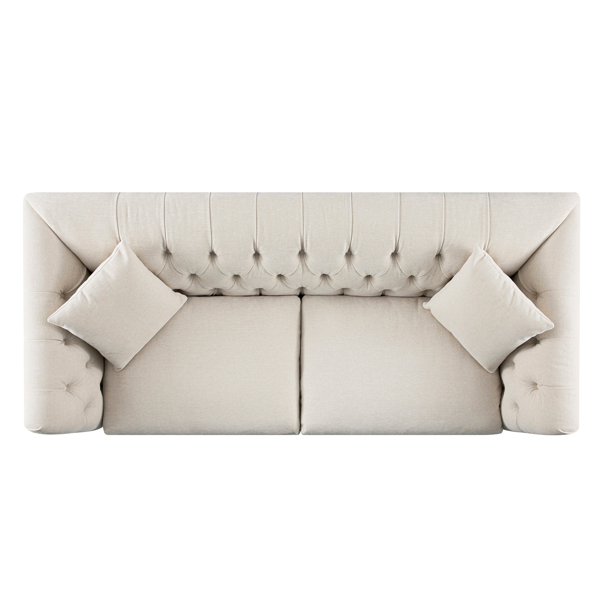 Ashby Chesterfield Large 3-Seater Sofa, Oatmeal Chenille