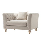 Ashby Chesterfield Loveseat, Oatmeal Chenille