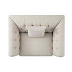 Ashby Chesterfield Loveseat, Oatmeal Chenille