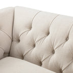 Ashby Chesterfield Loveseat, Oatmeal Chenille