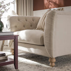 Ashby Chesterfield Loveseat, Oatmeal Chenille