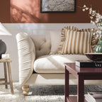 Ashby Chesterfield Loveseat, Oatmeal Chenille