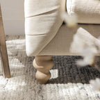 Ashby Chesterfield Loveseat, Oatmeal Chenille