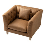 Ashby Chesterfield Armchair, Tan Faux Leather