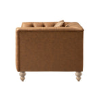 Ashby Chesterfield Armchair, Tan Faux Leather