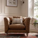 Ashby Chesterfield Armchair, Tan Faux Leather