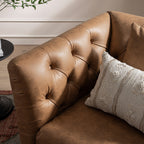Ashby Chesterfield Armchair, Tan Faux Leather