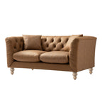 Ashby Chesterfield 2-Seater Sofa, Tan Faux Leather