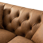 Ashby Chesterfield 2-Seater Sofa, Tan Faux Leather