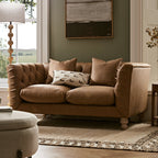 Ashby Chesterfield 2-Seater Sofa, Tan Faux Leather