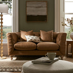 Ashby Chesterfield 2-Seater Sofa, Tan Faux Leather