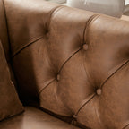 Ashby Chesterfield 2-Seater Sofa, Tan Faux Leather