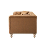 Ashby Chesterfield Large 3-Seater Sofa, Tan Faux Leather