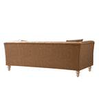 Ashby Chesterfield Large 3-Seater Sofa, Tan Faux Leather