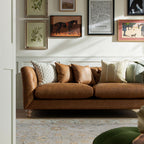 Ashby Chesterfield Large 3-Seater Sofa, Tan Faux Leather