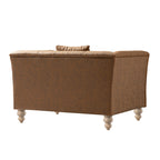 Ashby Chesterfield Loveseat, Tan Faux Leather