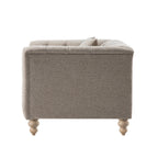 Ashby Chesterfield Armchair, Taupe Chenille