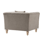 Ashby Chesterfield Armchair, Taupe Chenille