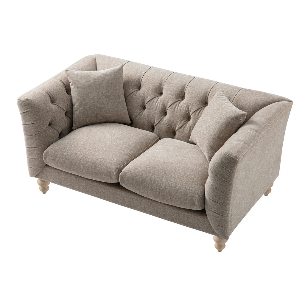 Ashby Chesterfield 2-Seater Sofa, Taupe Chenille