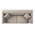 Ashby Chesterfield Large 3-Seater Sofa, Taupe Chenille