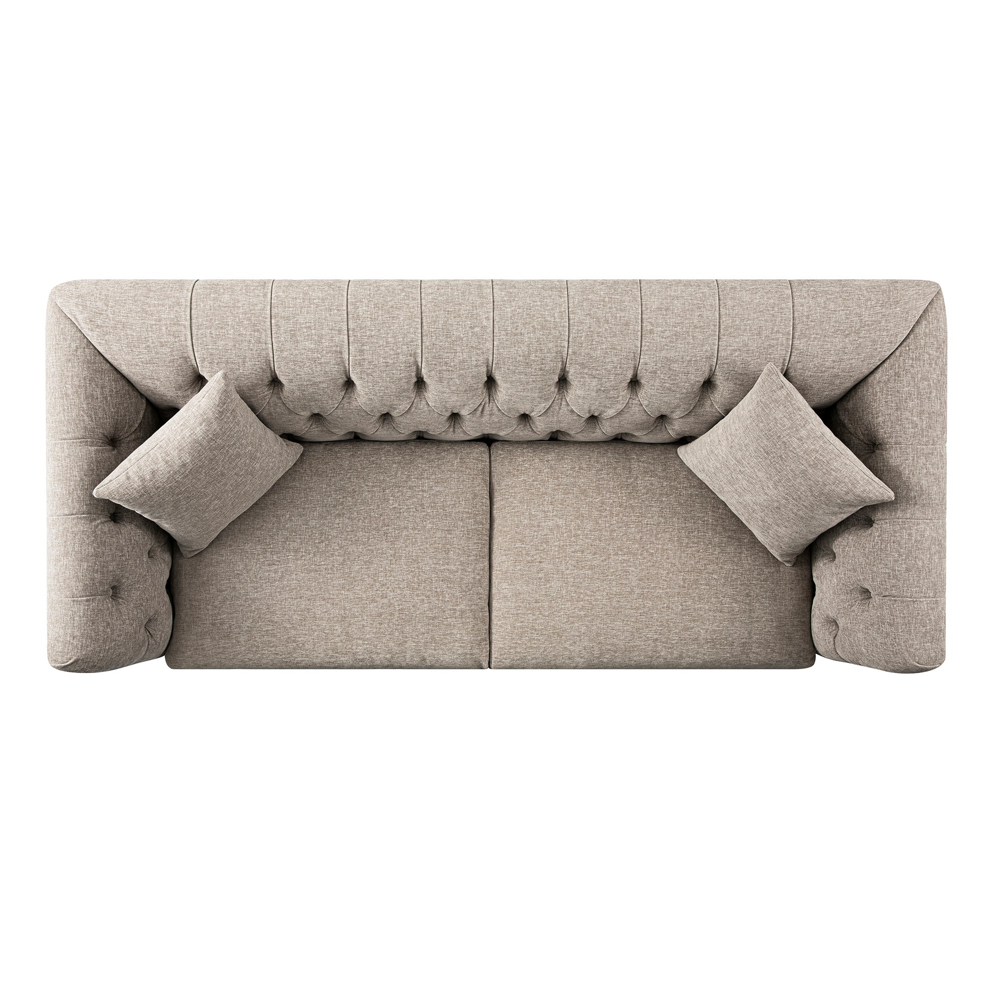 Ashby Chesterfield Large 3-Seater Sofa, Taupe Chenille