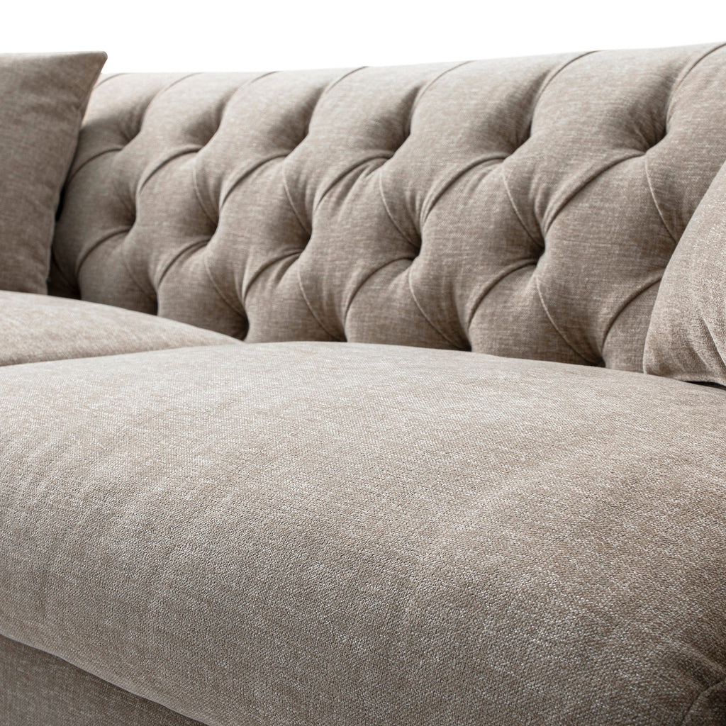 Ashby Chesterfield Large 3-Seater Sofa, Taupe Chenille