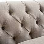 Ashby Chesterfield Large 3-Seater Sofa, Taupe Chenille