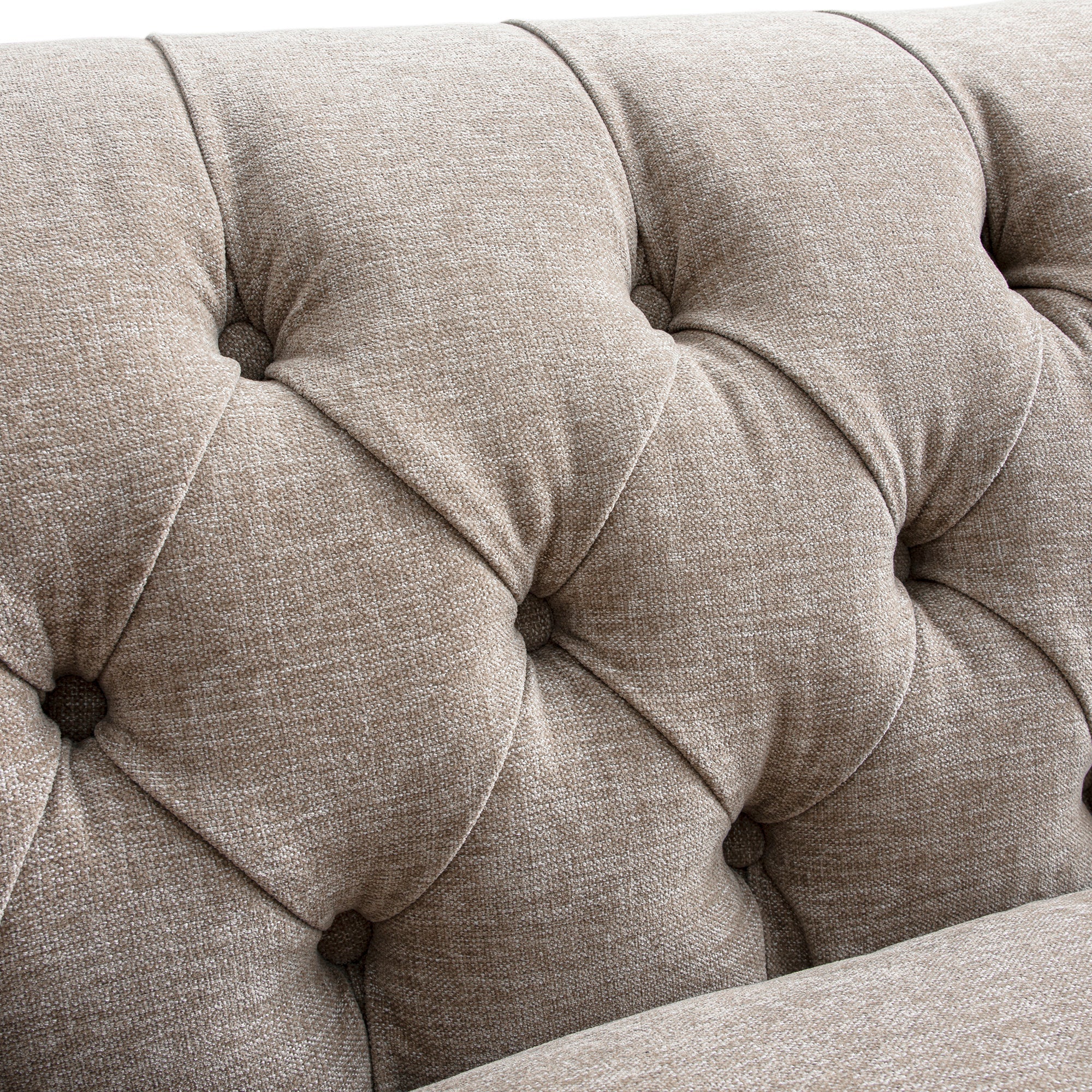 Ashby Chesterfield Large 3-Seater Sofa, Taupe Chenille