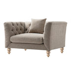 Ashby Chesterfield Loveseat, Taupe Chenille