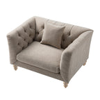 Ashby Chesterfield Loveseat, Taupe Chenille