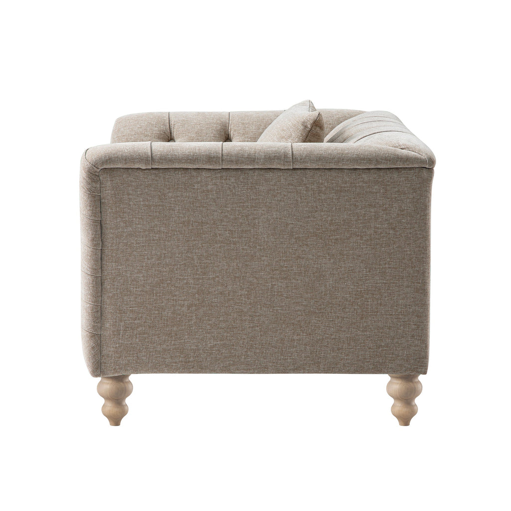 Ashby Chesterfield Loveseat, Taupe Chenille