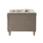 Ashby Chesterfield Loveseat, Taupe Chenille