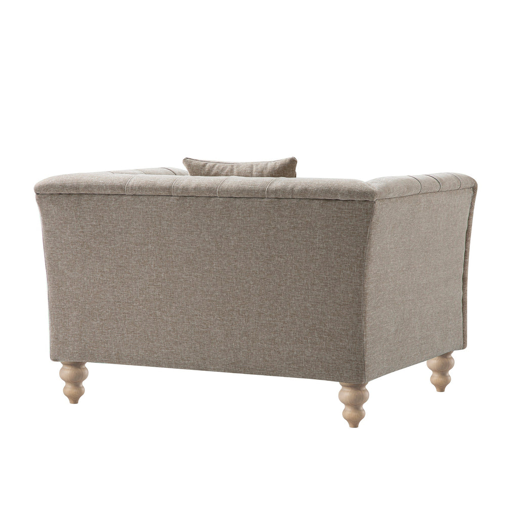 Ashby Chesterfield Loveseat, Taupe Chenille