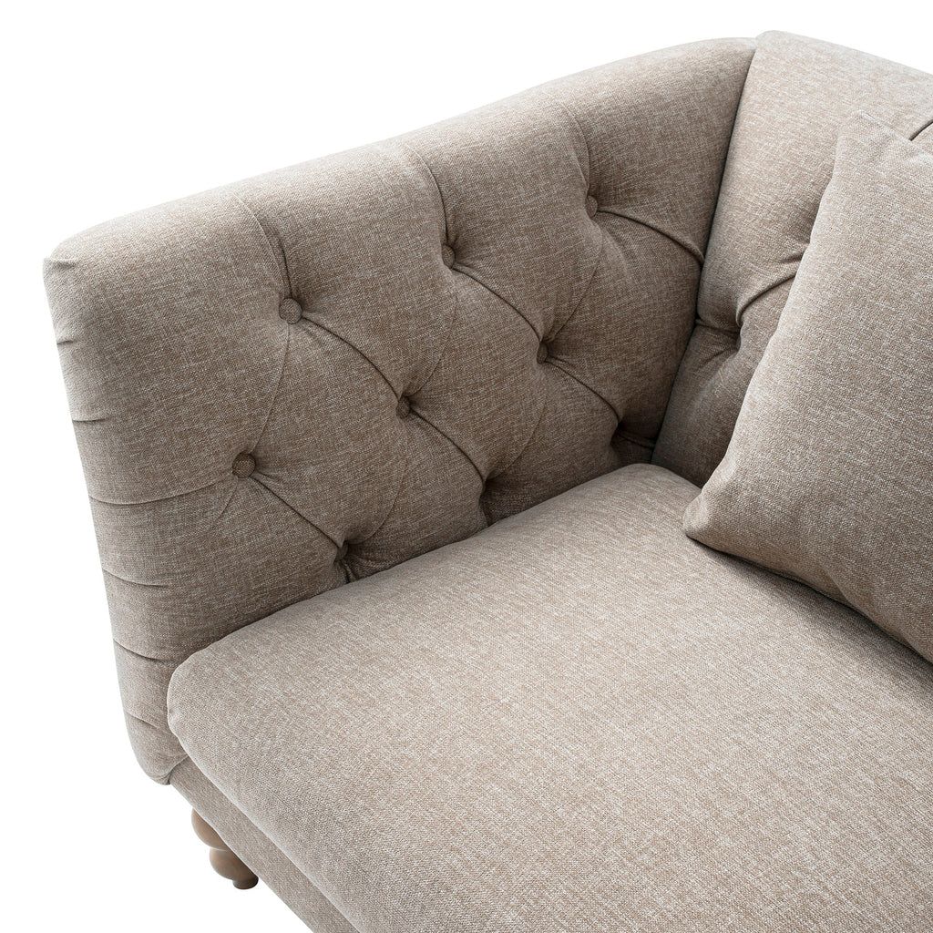 Ashby Chesterfield Loveseat, Taupe Chenille