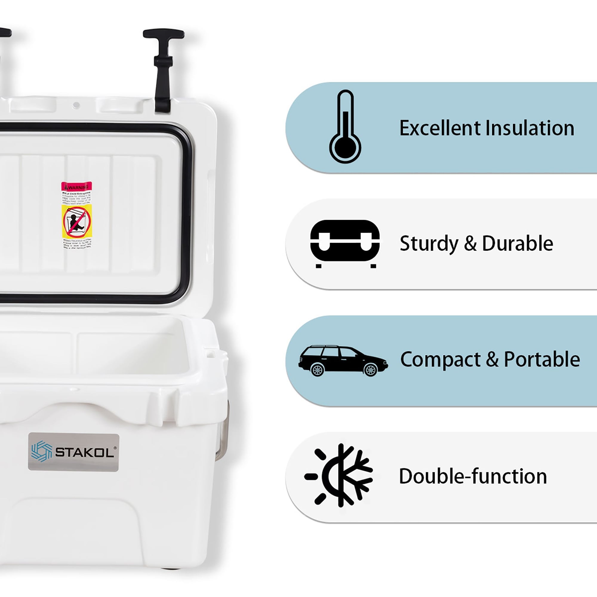 SKTAKOL 16 Quart Cooler Portable Ice Chest Leak-Proof 24 Cans Ice - See Details