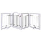 SPIRICH 96 inch Extra Wide 30 inches Tall Dog gate with Door Walk Through, Freestanding Wire Pet Gate,Pet Puppy Safety Fence