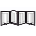 SPIRICH 96 inch Extra Wide 30 inches Tall Dog gate with Door Walk Through, Freestanding Wire Pet Gate,Pet Puppy Safety Fence