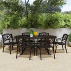 Sanibel Bronze Aluminum 7- Piece Outdoor Dining Set with 72 Oval Dining Table and Six Armchairs by Homestyles