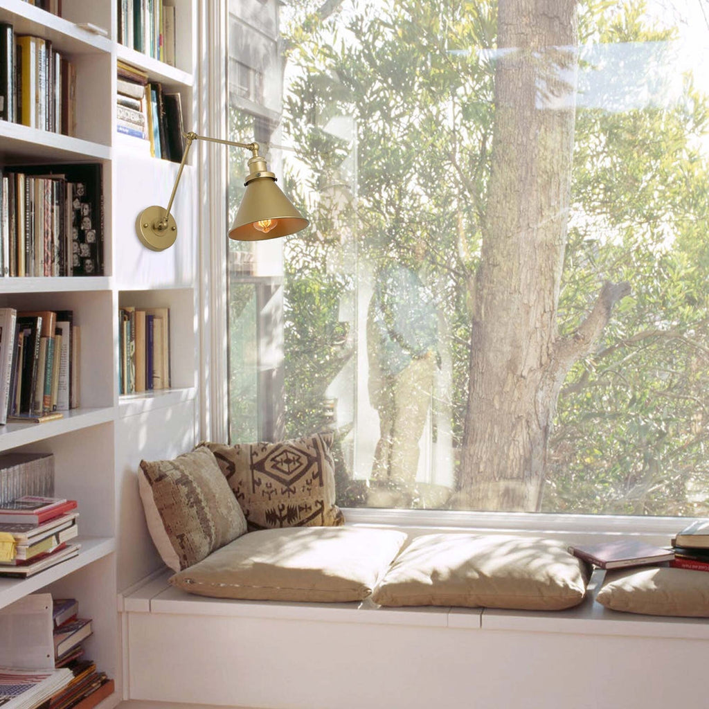 2 Set Modern Swing Arm Lights Adjustable Plug-in Hardwired Wall Sconces