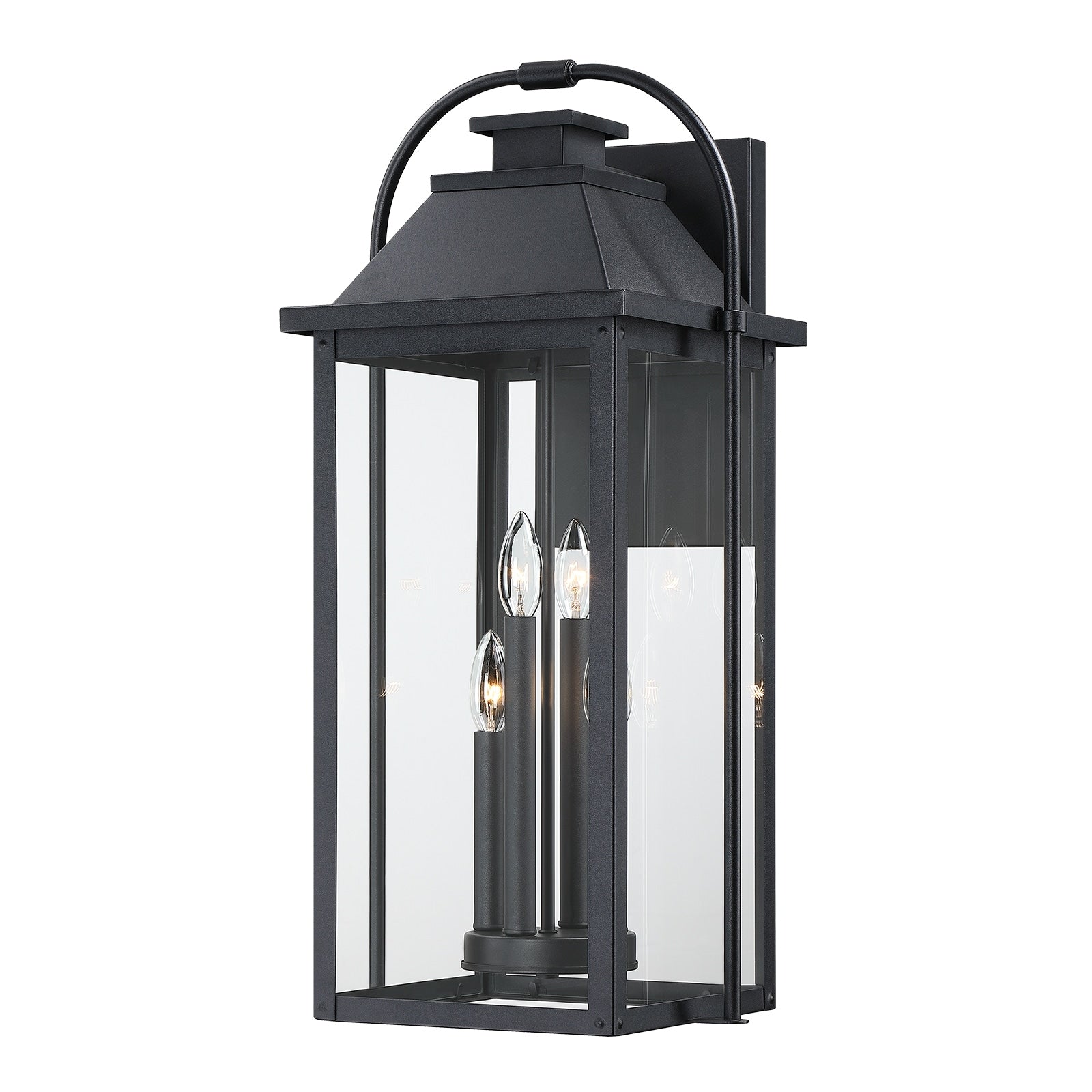 Brits Black Outdoor Wall Lantern Sconce Light