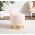 Silver Orchid Corday Swivel Velvet Vanity Stool